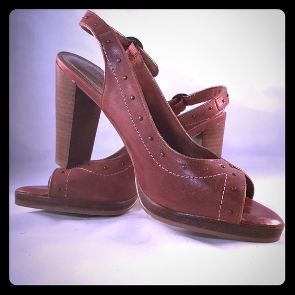 Seychelles Leather Open Toe Heel Sandals 7.5 - Picture 1 of 6